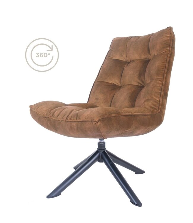 Rootsmann Sessel Rik Adore Samt | Braun