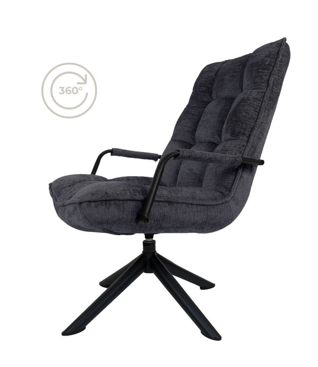 Rootsmann Sessel Rik mit Armlehne Fusion | Dunkelgrau