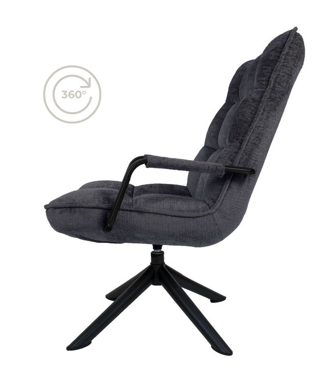 Rootsmann Sessel Rik mit Armlehne Fusion | Dunkelgrau