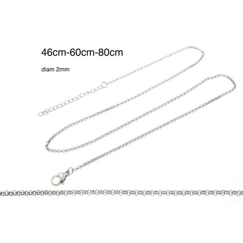 Edelstaal fijne ketting voor hangers ADELINE (3 lengtes) Edelstaal fijne ketting voor hangers ADELINE (3 lengtes)