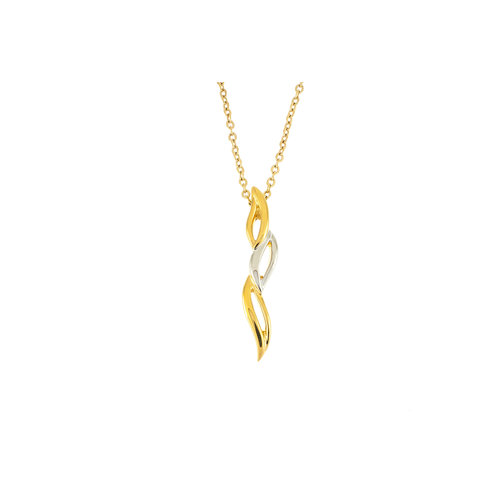 Pendentif plaqué bicolore avec chaine REBECCA Pendentif plaqué bicolore avec chaine REBECCA
