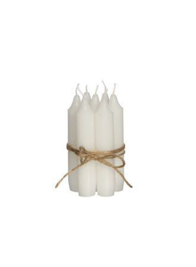 Kaarsen18127 Dinner Candles - Short White Set 7