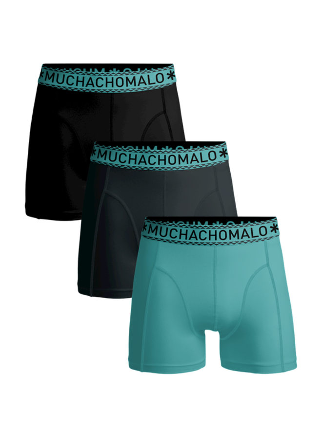 Muchachomalo Boxershort SOLID1010-478 3-Pack - Green/Green/Black