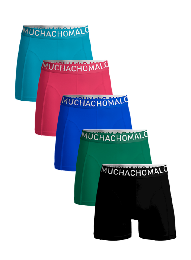 Muchachomalo Boxershorts LCSOLID1010-60 5-Pack - Blue/Red/Blue/Green/Black