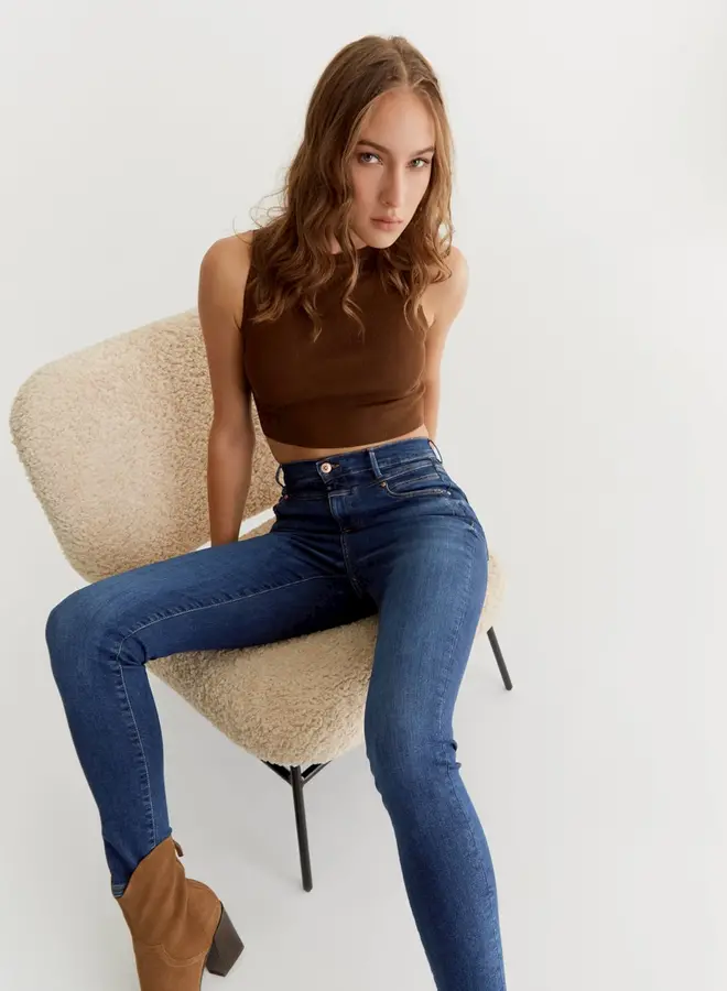 Cup of Joe Slim Fit High Waist Jeans Lisa Dark Blue - Dark Blue