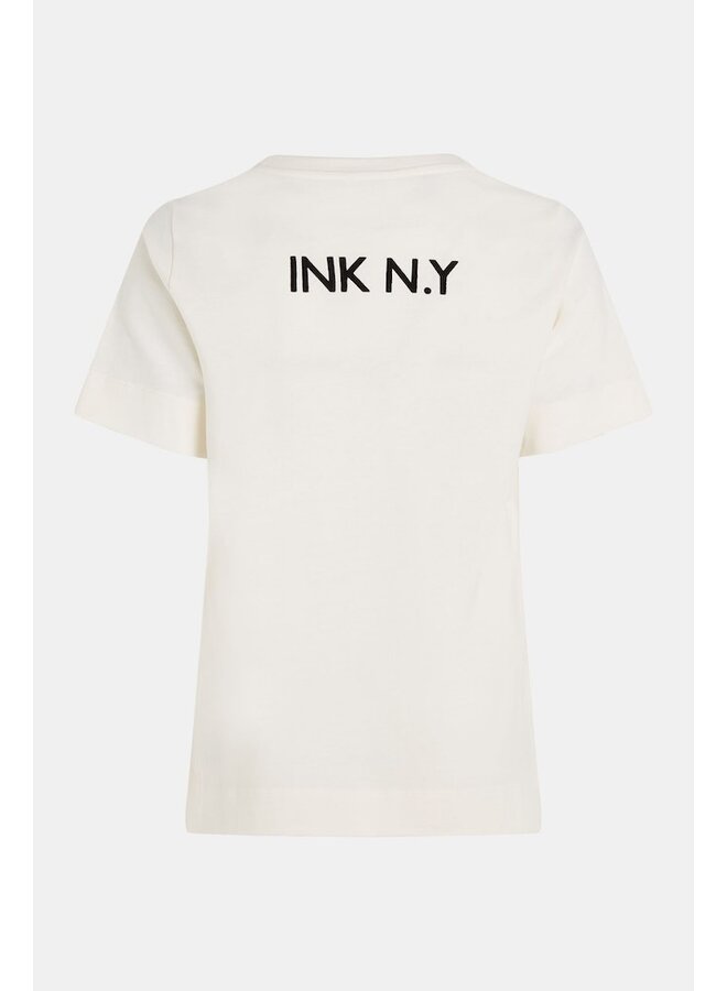 Penn&Ink T-Shirt W23F1379 - Ecru/Black