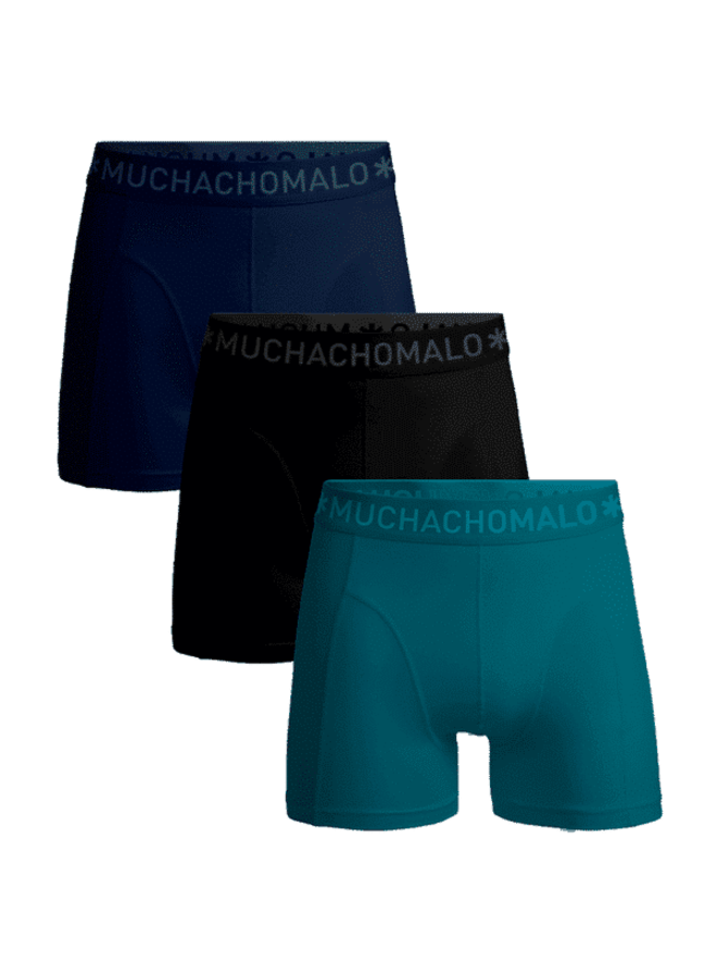 Muchachomalo Boxershort SOLID1010-603 3Pack - Blue/Black/Blue