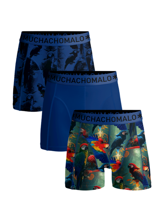 Muchachomalo Boxershort U-PAPAGAY1010-01 3-Pack - Print/Blue