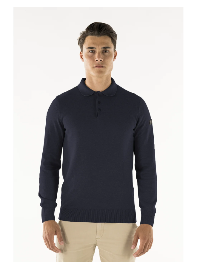 Polo Brad Long Sleeve Knitted Polo - Navy