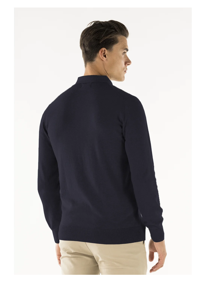 Presly & Sun Polo Brad Long Sleeve Knitted Polo - Navy