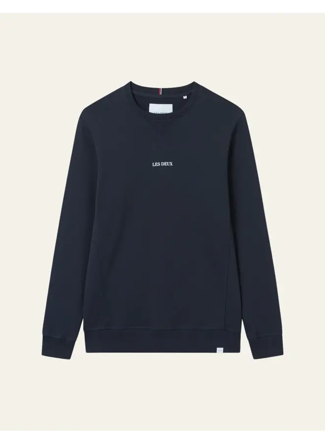 Les Deux Trui LDM200046 Lens Sweatshirt - 460202 Dark Navy/White