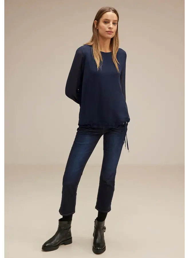 Street one Trui 320763 Chiffon Matmix Shirt - 11238 Deep Blue