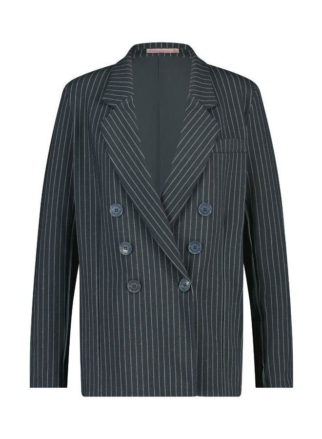 Studio Anneloes Blazer Violet Bonded Pinstripe 09165 - 9891 Antraciet/L