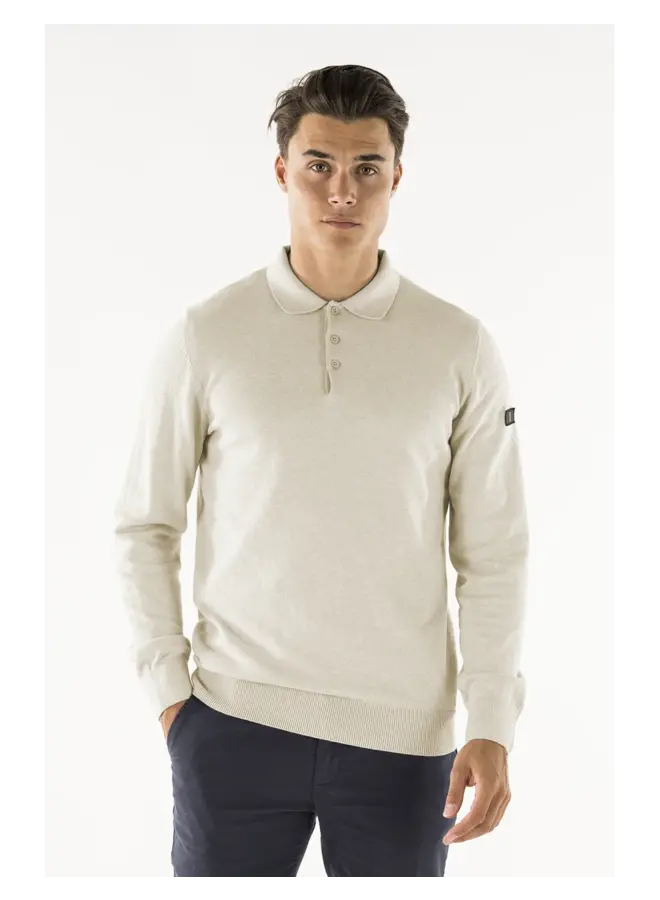 Polo Lange Mouw Presly & Sun Brad Long Sleeve Knitted Polo - Beige