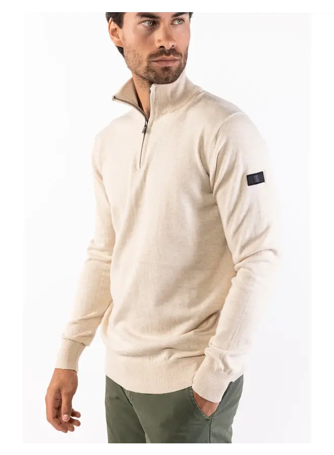 Presly & Sun Half Zip Trui lewis Pullover - Beige