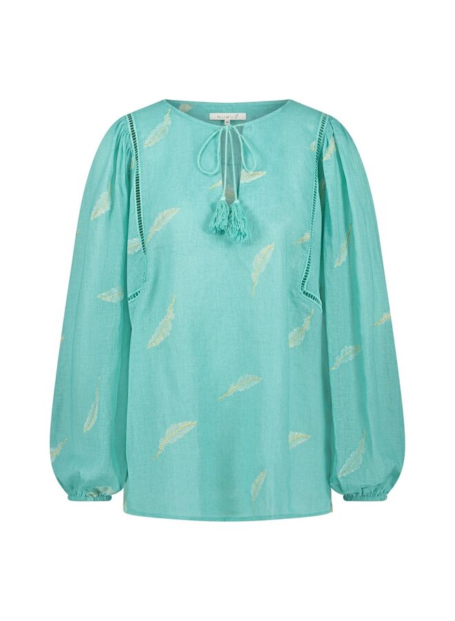 NUKUS Blouse Cecile SS240451 - 6 Turquoise