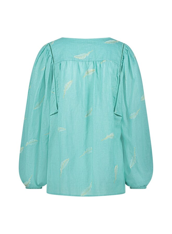 NUKUS Blouse Cecile SS240451 - 6 Turquoise