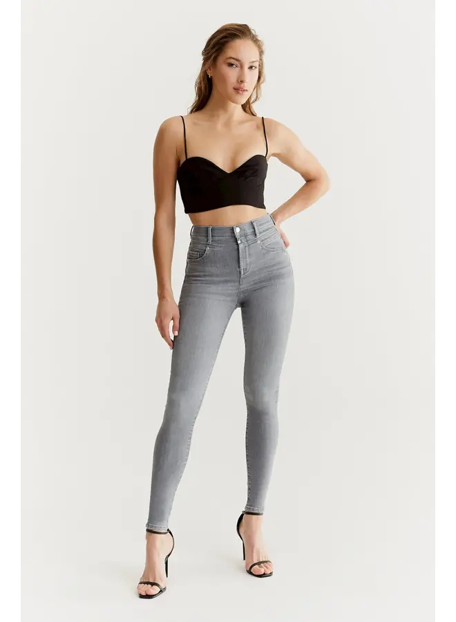 Cup of Joe Skinny Fit High Waist Jeans Lisa Stone Grey - Stone Grey