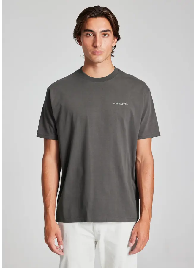 Hang Eleven T-shirt Organic Coral Tee - Anthracite