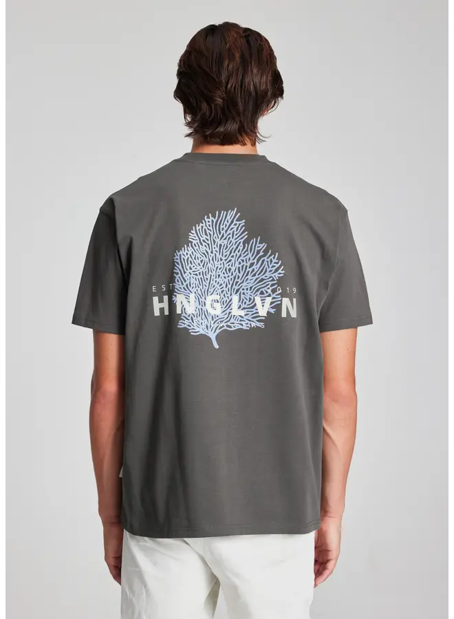 Hang Eleven T-shirt Organic Coral Tee - Anthracite