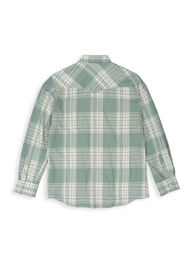 Butcher of Blue Overhemd Lanton Western Check Shirt M2414011 - 722 Ice Green