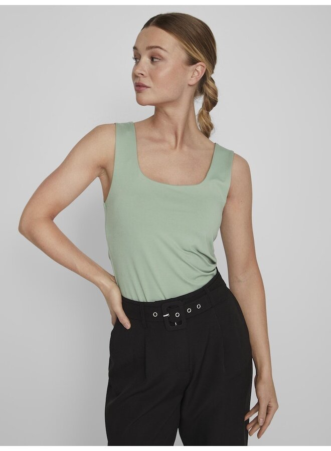 Vila Top VIKENZA U-NECK S/L TANK TOP - Leger Groen