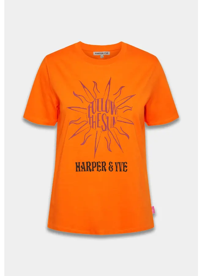 Harper and Yve T-shirt Follow The Sun SS24D300 - 801 Sunset Oranj