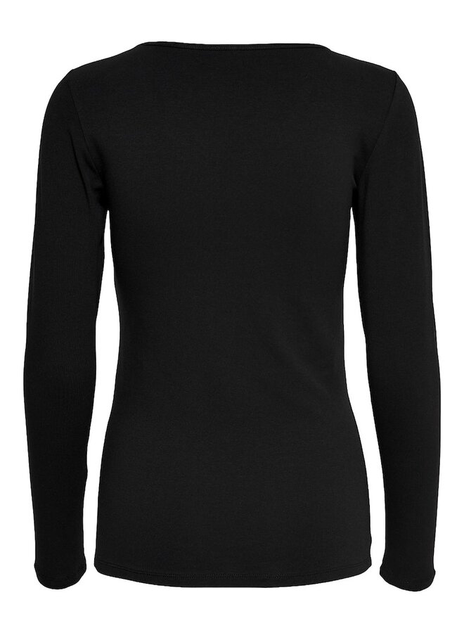 Only T-shirt Lange Mouw ONLLIVE LOVE L/S ONECK TOP NOOS JRS - Black