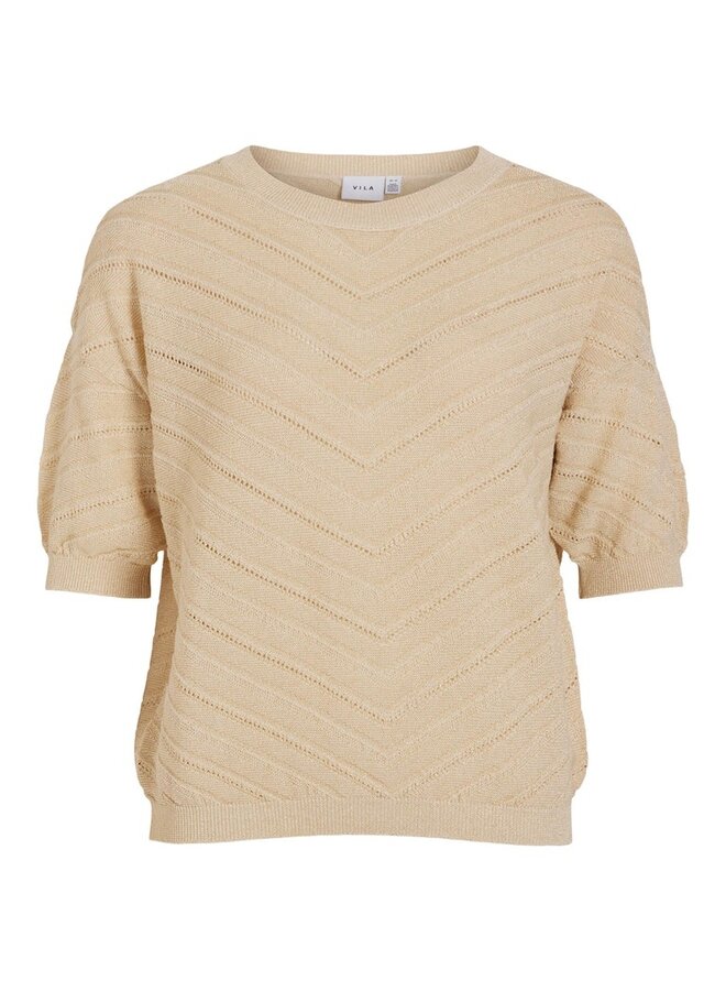 Trui VIESTY BOATNECK 2/4 GLITTER - Birch/LIGHT GOLD