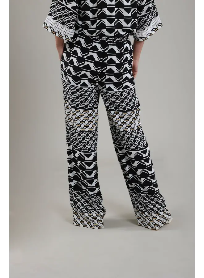 NUKUS Broek Josephine Pants SS240313 - 89 Black/White