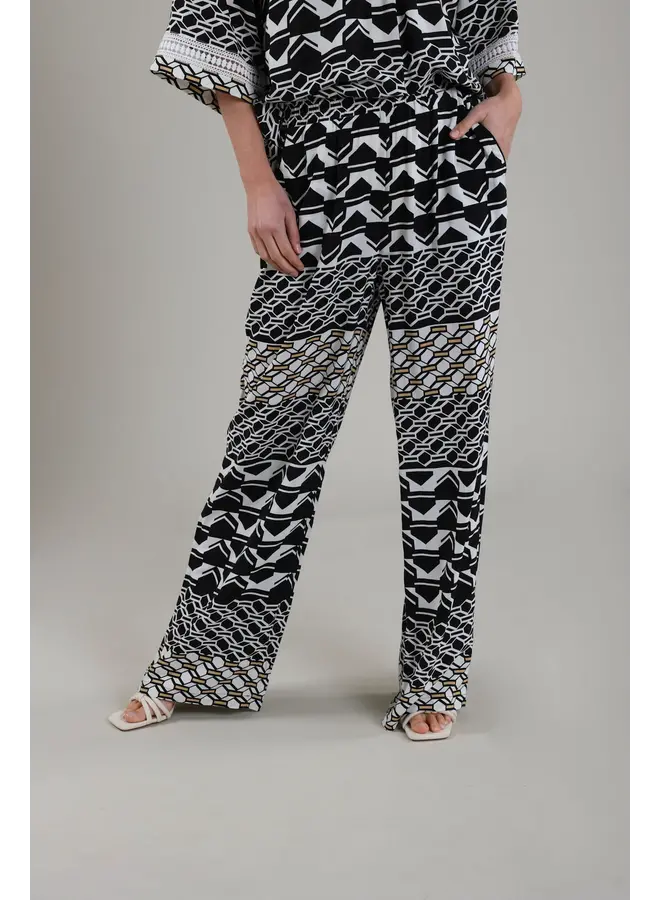 NUKUS Broek Josephine Pants SS240313 - 89 Black/White