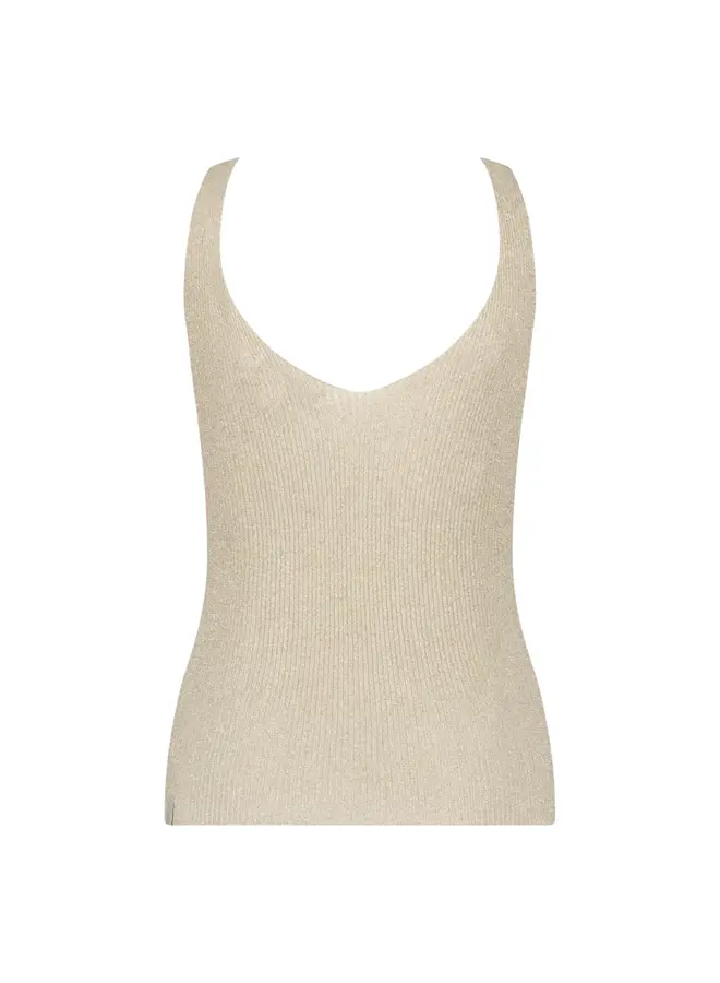 NUKUS Top Debby Singlet Lurex SS24108 - 9 Sand