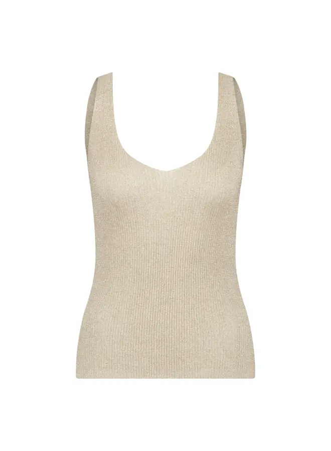 NUKUS Top Debby Singlet Lurex SS24108 - 9 Sand