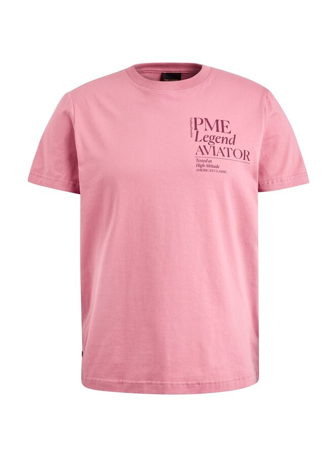 PME Legend T-shirt Short sleeve r-neck single jersey - Licht Roze