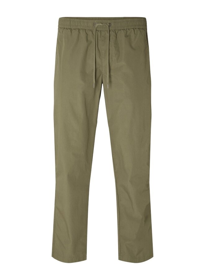 Selected Broek SLH196-STRAIGHT NICK DRAWSTRING PANT- Burnt Olive