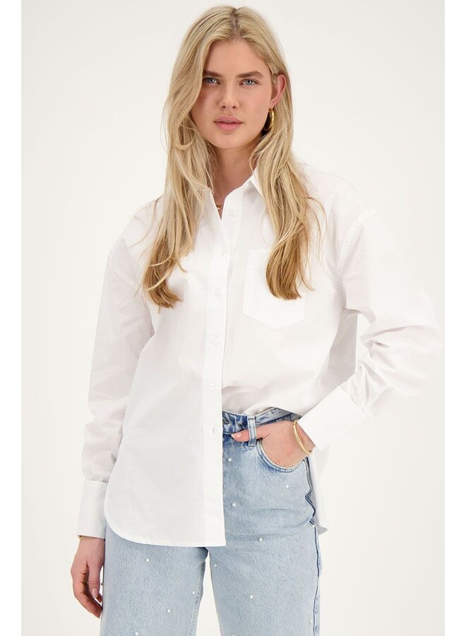 My Jewellery Oversized Poplin Blouse - Wit