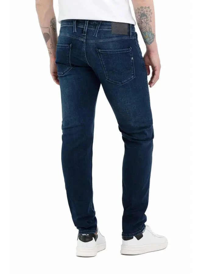 Replay Slim Fit Jeans Anbass M914.000.41A C38 - Donker Blauw  007