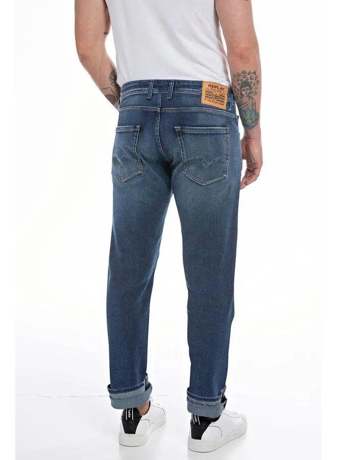 Replay Straight Fit Jeans Grover MA972 .000.685 488 - Donker Blauw 007