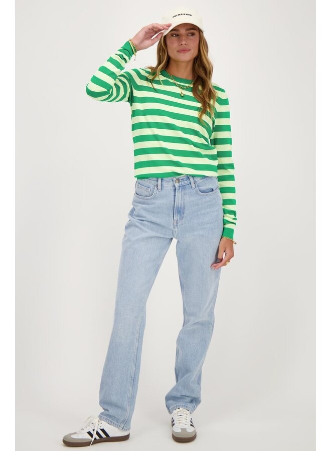 Longsleeve With Stripes - Groen