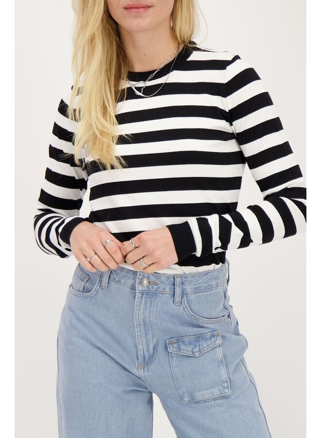 Longsleeve With Stripes - Wit