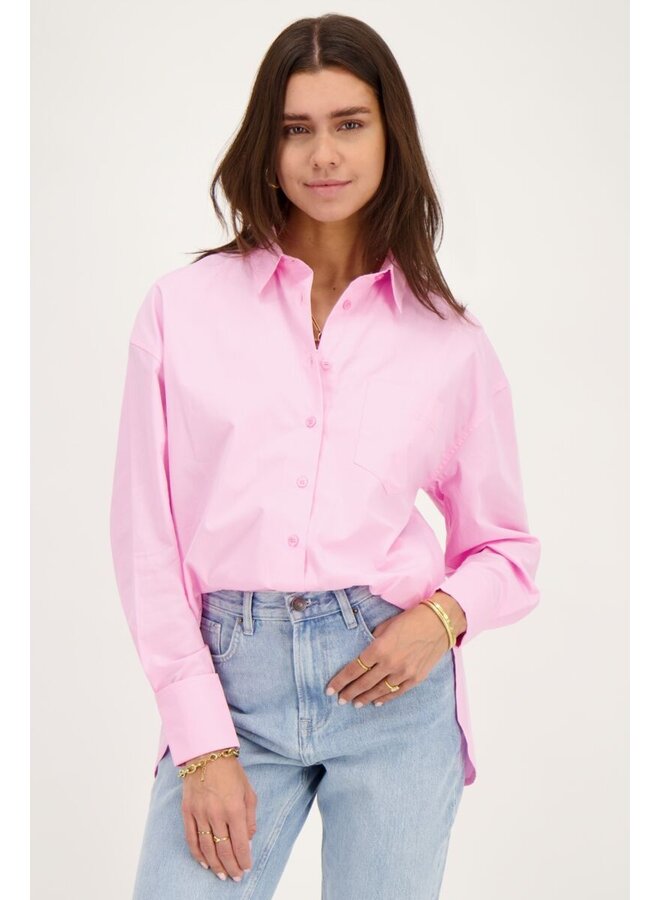 Oversized Poplin Blouse - Roze