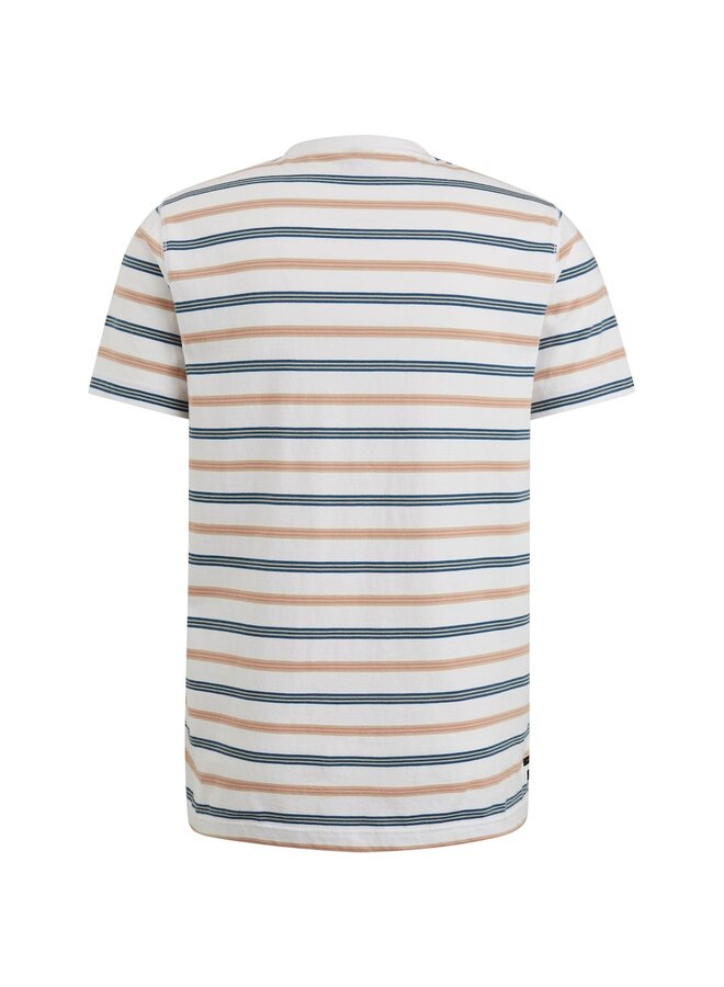 PME Legend T-shirt sleeve r-neck yd stripe jersey - Bright White