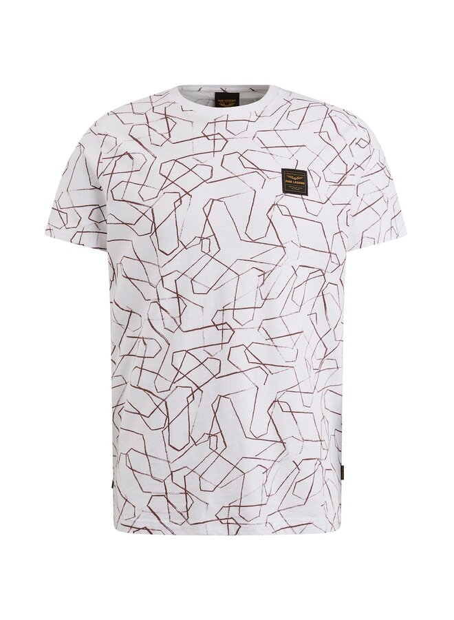 T-shirt Short sleeve r-neck slub jersey aop- Bright White