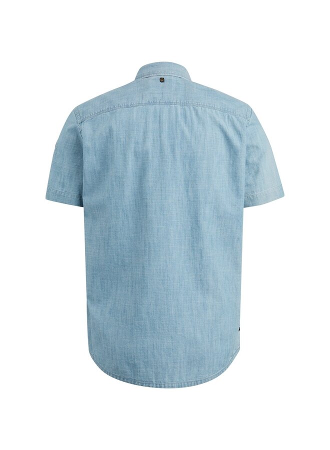 PME Legend Overhemd Short Sleeve Shirt Indigo Chambray- Real Indigo