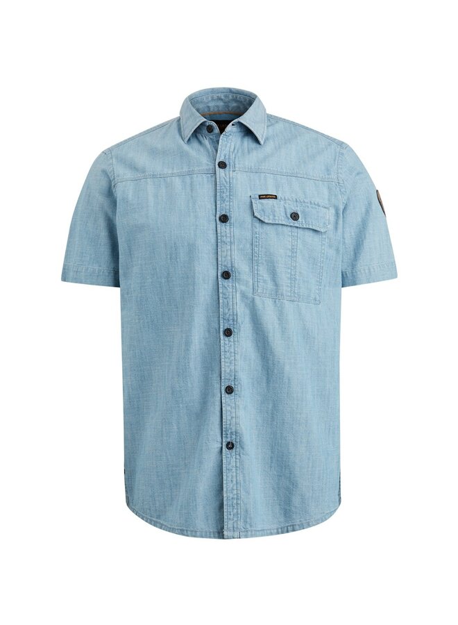 Overhemd Short Sleeve Shirt Indigo Chambray- Real Indigo