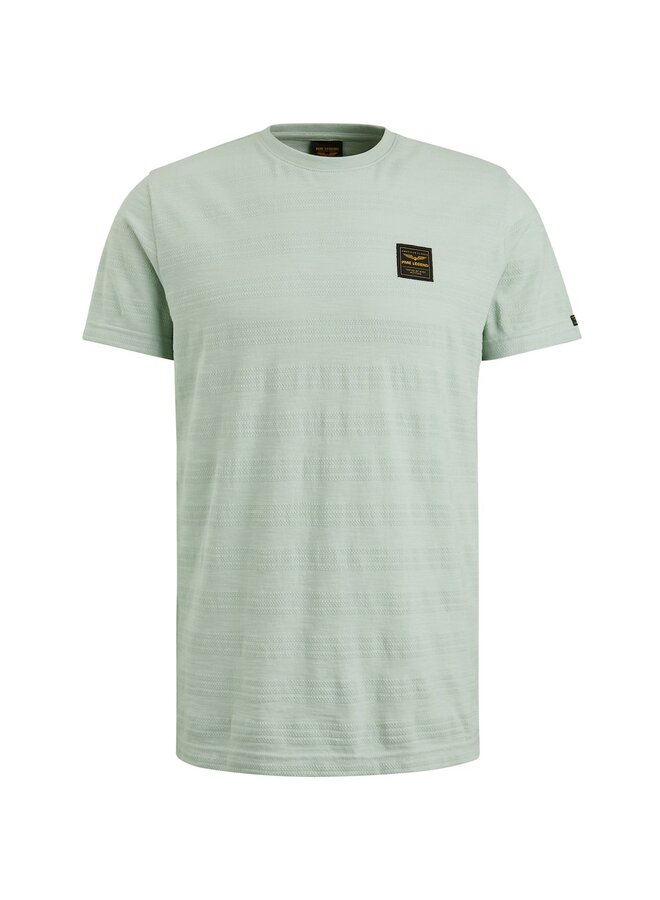 T-shirt Short sleeve r-neck jacquard stripes- Harbor Gray