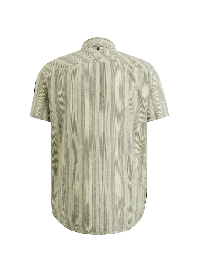 PME Legend Overhemd Short Sleeve Shirt Yarn Dyed Stripe- North Atlan