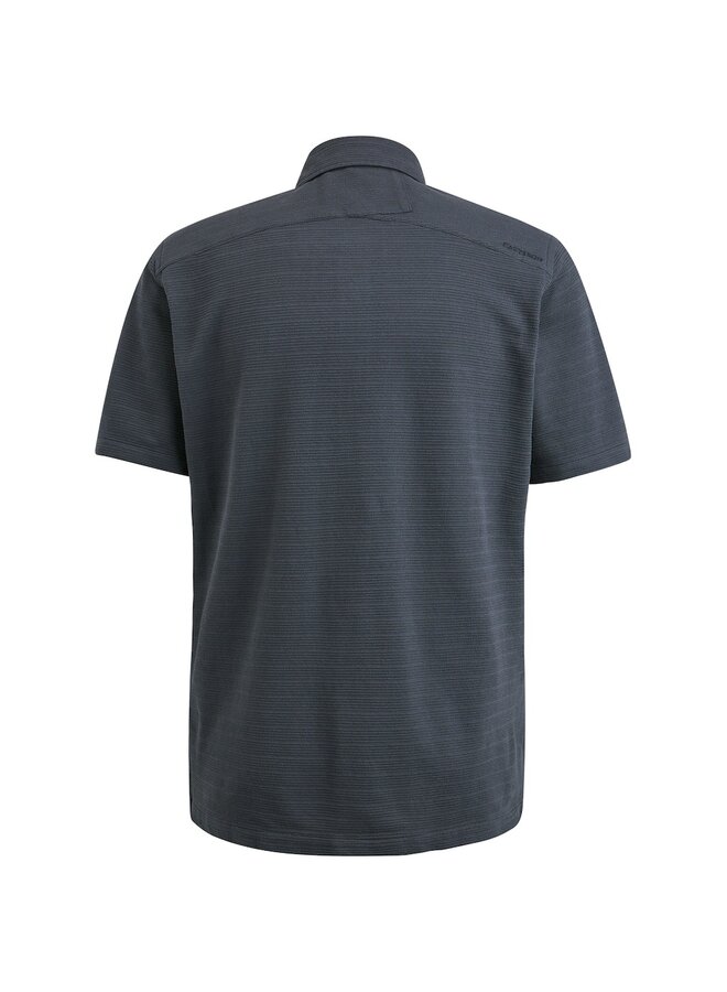 CAST IRON Overhemd Short Sleeve Shirt Structure Jersey- Ombre Blue