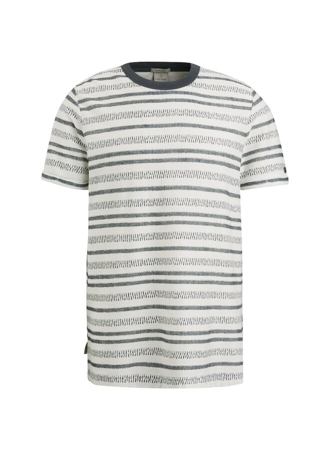 CAST IRON T-shirt Short sleeve r-neck regular fit twill- Ombre Blue