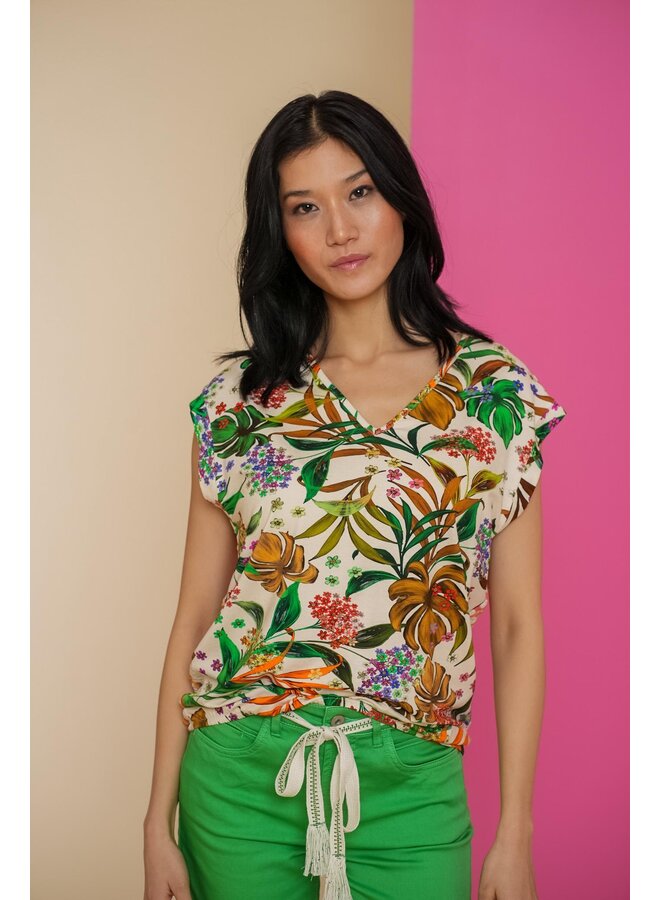 Geisha T-Shirt 42161-20 - 720 Sand/Green